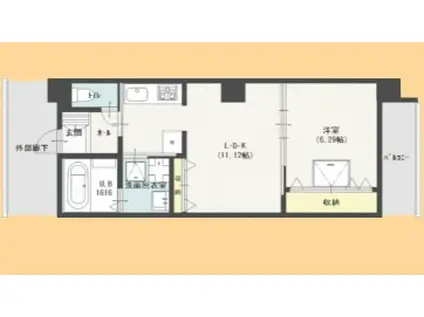 カイト ルネス(1LDK/3階)の間取り写真