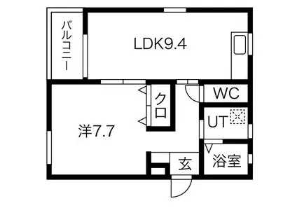 ハーヴェストVI(1LDK/1階)の間取り写真