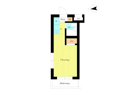 スカイコート池袋第5(1K/4階)の間取り写真
