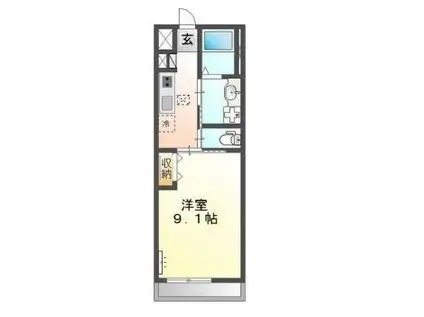 近江鉄道本線 高宮駅(滋賀) 徒歩6分 2階建 築7年(1K/2階)の間取り写真