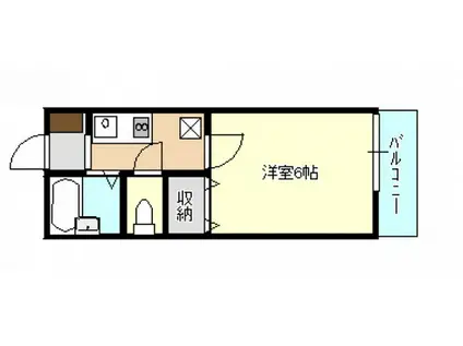 セジュール祗園(1K/1階)の間取り写真