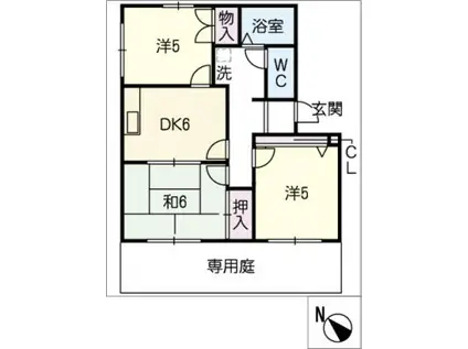 コスモスの家 A(3DK/1階)の間取り写真