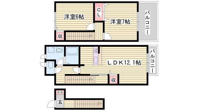 エテルナ(2LDK/2階)の間取り写真