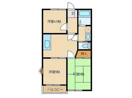 サンエルムⅡ(3DK/2階)の間取り写真