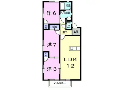 ロイヤルパレス村松II(3LDK/2階)の間取り写真