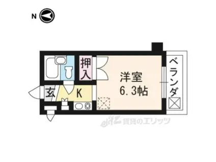 ルシエル御蔭(1K/3階)の間取り写真
