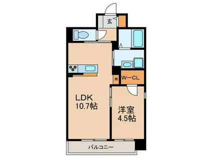シャーメゾングランドソレイユ門司(1LDK/4階)の間取り写真