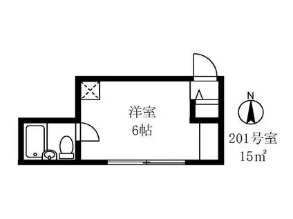 アリエール竹山(ワンルーム/2階)の間取り写真