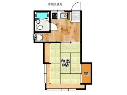 クリエイト・ハラ第一(1K/2階)の間取り写真