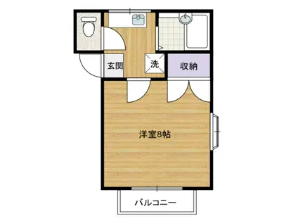 ウイスタリア宮下 D棟(1K/1階)の間取り写真