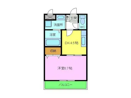 BELL MAISON・ゆう(1DK/1階)の間取り写真