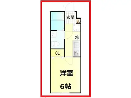 シーエフジオーレ西尾久(1K/1階)の間取り写真