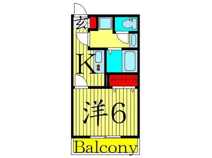 エクセル(1K/2階)の間取り写真