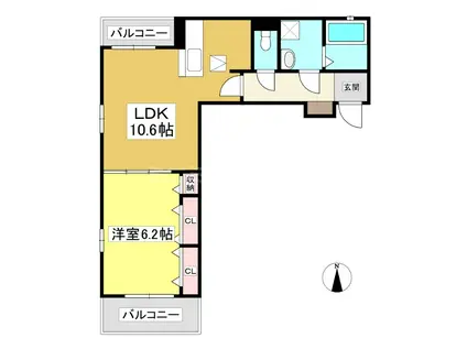 ミュゼIII(1LDK/1階)の間取り写真