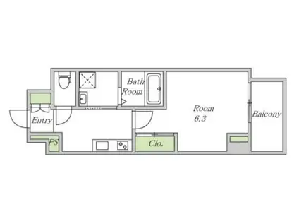 MAST長堀通前(1K/8階)の間取り写真