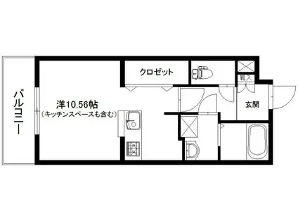 グランストーク北浦(1K/3階)の間取り写真