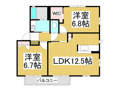 MAST TOWN 出川A(2LDK/1階)の間取り写真
