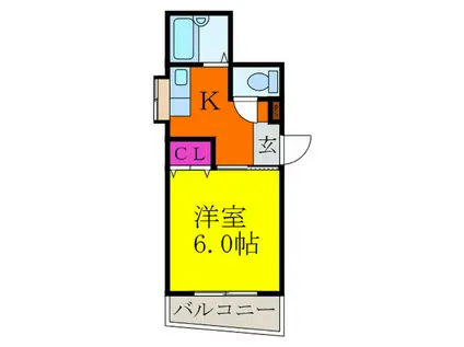 ラフォーレII番館(1K/2階)の間取り写真