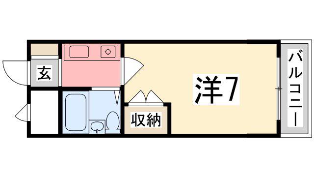 プレアール姫路龍野町(1K/6階)の間取り写真