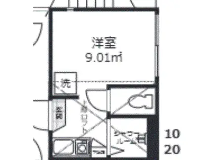 カーサローズ(ワンルーム/2階)の間取り写真