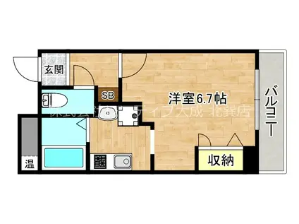 ラ・フォンテ今里(1K/5階)の間取り写真