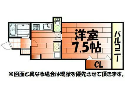 馬借タカヤコーポレーション(1DK/3階)の間取り写真