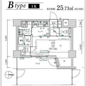 MAXIV武蔵新城TRE(1K/1階)の間取り写真