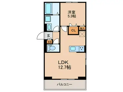 ロイヤルタウン田代外町(1LDK/2階)の間取り写真