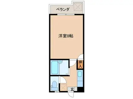 ボヌールKMSII(1K/1階)の間取り写真