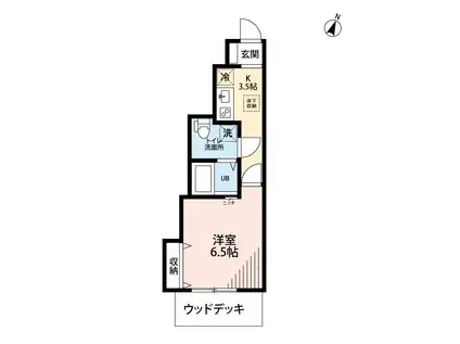 グランツヒルズ(1K/1階)の間取り写真