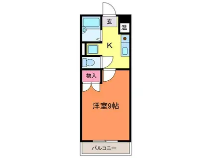 グランフォーレ浜浦(1K/2階)の間取り写真