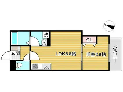 ディーポルタアロッジオ(1LDK/2階)の間取り写真