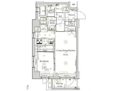 AXAS渋谷笹塚(1LDK/1階)の間取り写真