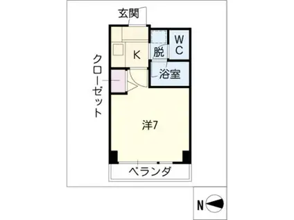 ヴェルドミール覚王山(1K/3階)の間取り写真