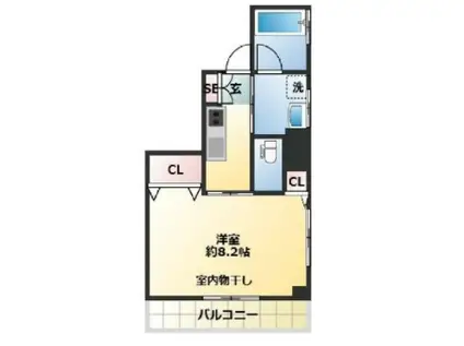 AXISFLOW(1K/2階)の間取り写真