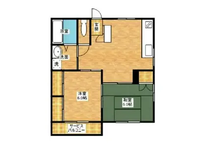 天満コーポ(2LDK/1階)の間取り写真