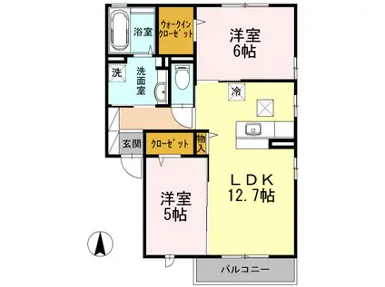 アル・ソーレ(2LDK/1階)の間取り写真