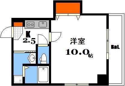 エイトバレー40平和大通(1K/4階)の間取り写真