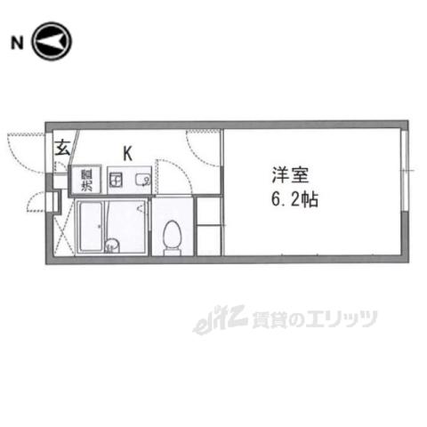レオパレスパリワール(1K/2階)の間取り写真
