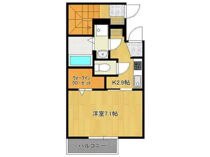 GRANDーJETE(1K/1階)の間取り写真