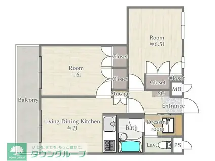 マノワール小滝園(2DK/3階)の間取り写真