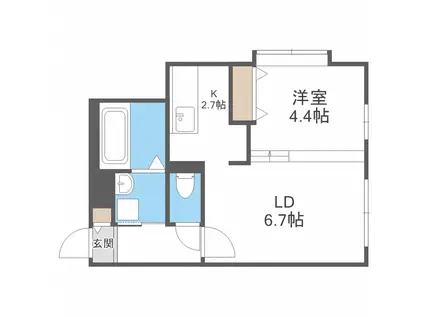アストラリス511(1DK/2階)の間取り写真