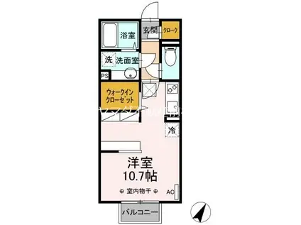 アナベルⅡ(ワンルーム/1階)の間取り写真