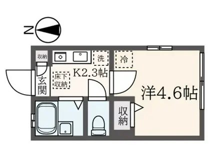 YAMAZAKI(1K/1階)の間取り写真