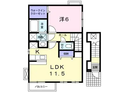 ファミール花屋敷(1LDK/2階)の間取り写真