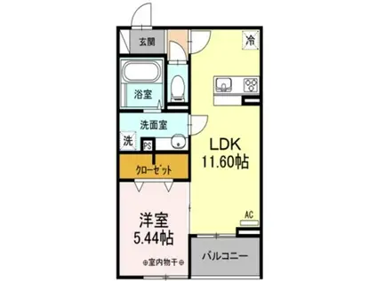 ブルーメンリート(1LDK/2階)の間取り写真
