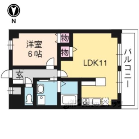 パストラーレ城南(1LDK/2階)の間取り写真