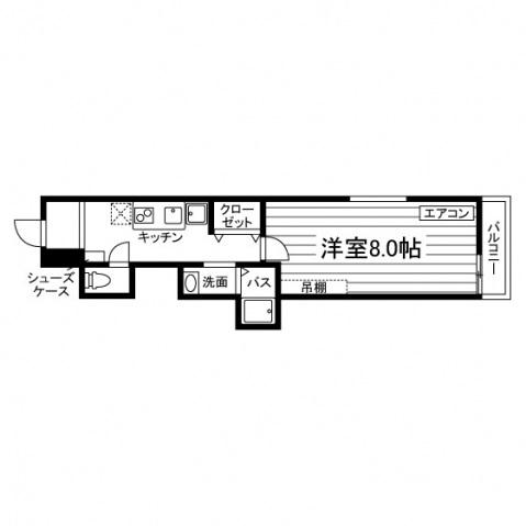 メゾンソレイユ(1K/2階)の間取り写真