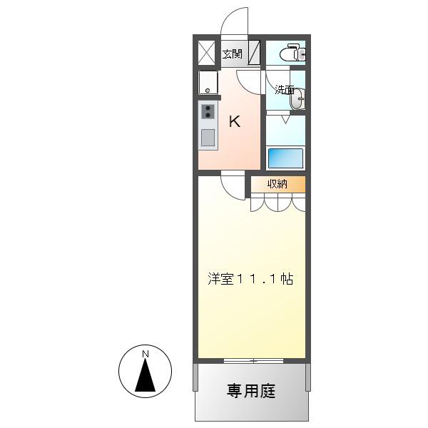 EVER GREEN(1K/1階)の間取り写真