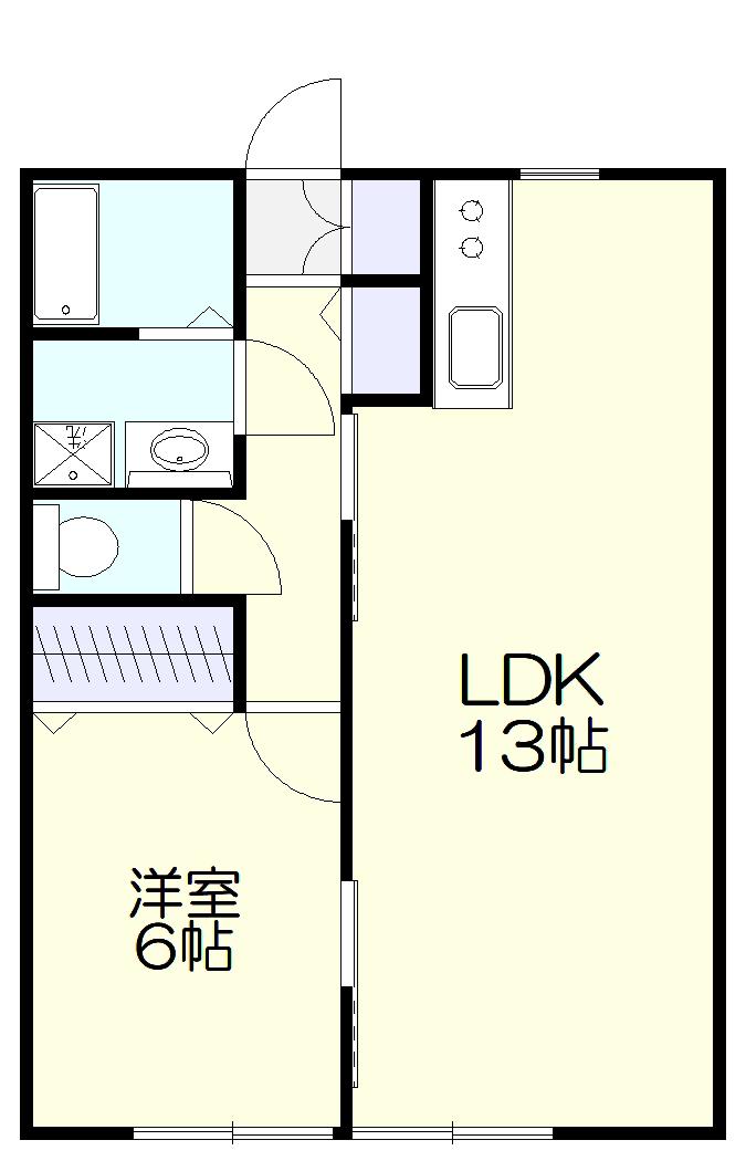 ディアスEGAWA(1LDK/2階)の間取り写真